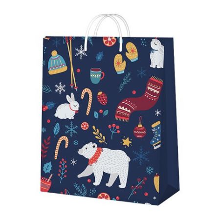 ALBI Dárková taška maxi - Medvěd a zimní doplňky