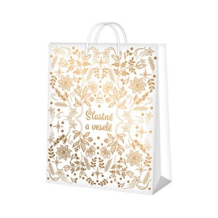 ALBI Dárková taška velká - Šťastné a veselé s ražbou