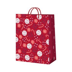 ALBI Dárková taška velká - Červené vánoční motivy