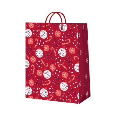 ALBI Dárková taška velká - Červené vánoční motivy
