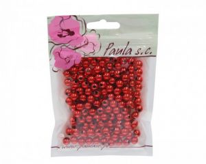 Korálky 8mm červené plastové 50 g