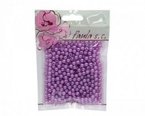 Korálky 6mm fialové světlé plastové 50 g
