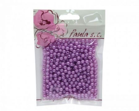 Korálky 6mm fialové světlé plastové 50 g