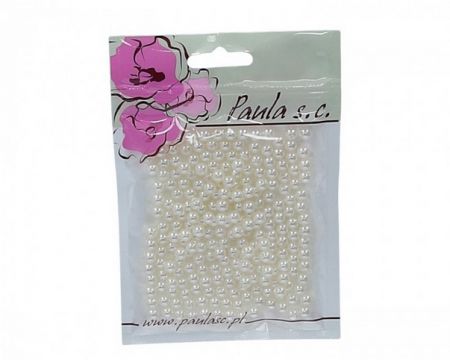 Korálky 6mm krémové plastové 50 g