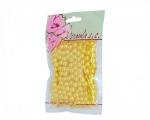 Korálky 8mm žluté matné plastové 50 g