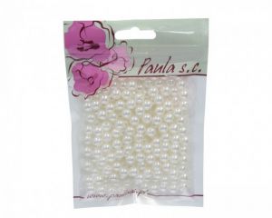 Korálky 8mm krémové plastové 50 g