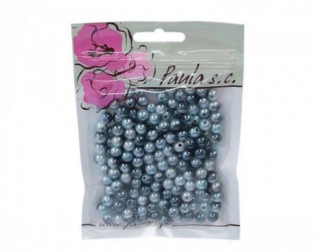 Korálky 8mm duhové šedobílé  plastové 50 g