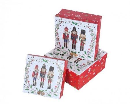 Dárkové krabice vánoční Louskáček bílá malá