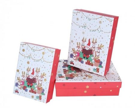 dárková vánoční  krabice  Santa a sob střední