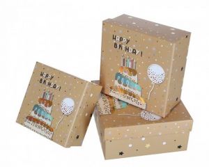 Dárková krabička Happy Birthday dort velká