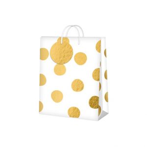 ALBI Dárková taška malá - Zlaté puntíky (17,8 × 9,8 × 22,9 cm)
