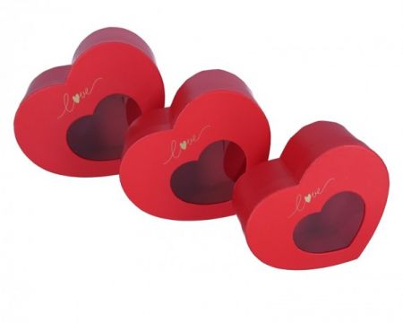 Krabička srdce červená velká