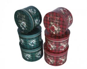 Vánoční dárková krabička „Merry Christmas“ kulatá malé