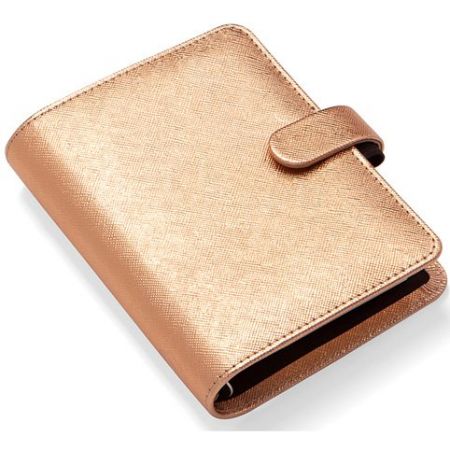 Filofax, Diář Saffiano Metallic, kapesní, rose gold 2026