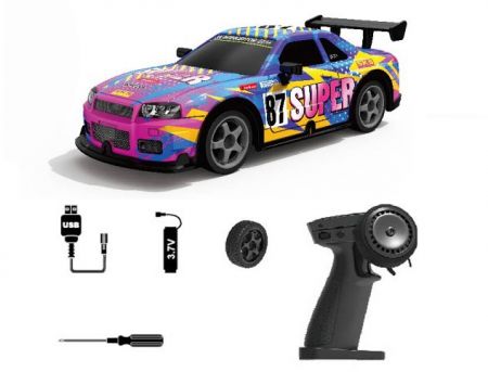 Auto 87 Super driftující svítící RC na dálkové ovládání 20 cm
