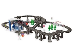 Vlak trať s efekty 92x68x15 cm