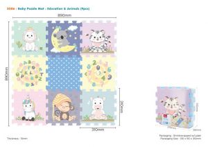 Měkké bloky se zvířátky naučné 32x32 cm