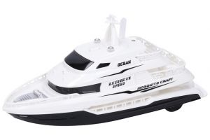 Loď na setrvačník s efekty bílá 22 cm