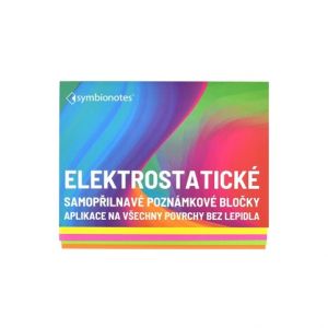 Poznámkový bloček elektrostatický, 7 x 10 cm, 4 barvy