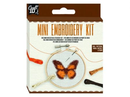 Vyšívání křížkovým stehem, mini sada - Motýl 