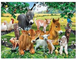 Diamantové malování 40x30cm, zvířátka z farmy<br /><br />