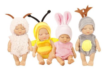 Miminko v oblečku s motivy zvířátek 12 cm