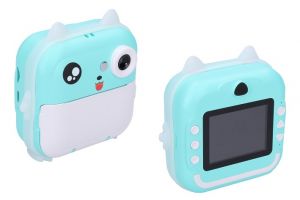 Dětský digitální fotoaparát s tiskárnou a bluetooth aplikací kočka - foto 48Mpx, video Ful