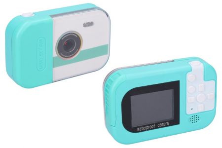 Dětský digitální fotoaparát voděodolný modrý - foto 12Mpx, video Full HD
