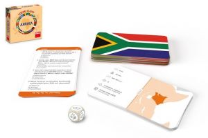 Poznej vlajky Afrika cestovní společenská hra v krabici 13x13cm