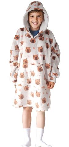 Cozy Noxxiez CH342 Kapybara potisk - hřejivá televizní mikinová deka s kapucí pro děti 7 -