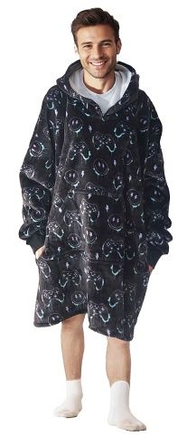 Cozy Noxxiez CH370 PC hráč potisk - hřejivá televizní mikinová deka s kapucí pro teenagery