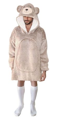 Cozy Noxxiez CH365 Medvěd - hřejivá televizní mikinová deka s kapucí pro teenagery a dospě