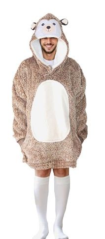 Cozy Noxxiez CH366 Ježek - hřejivá televizní mikinová deka s kapucí pro teenagery a dospěl