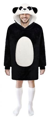 Cozy Noxxiez CH367 Panda - hřejivá televizní mikinová deka s kapucí pro teenagery a dospěl
