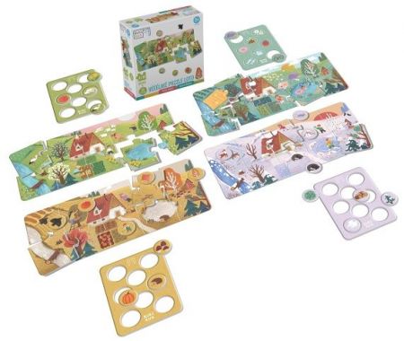 KukiKuk 80063 - Véééliké Puzzle loto Roční období