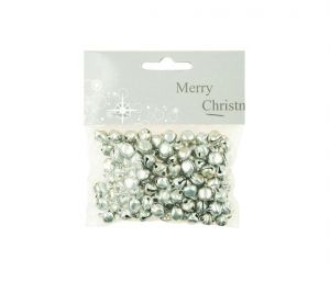 Dekorace vánoční - rolničky stříbrné 1cm, 50ks