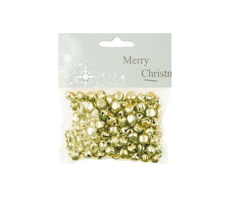 Dekorace vánoční - rolničky zlaté 1cm, 50ks