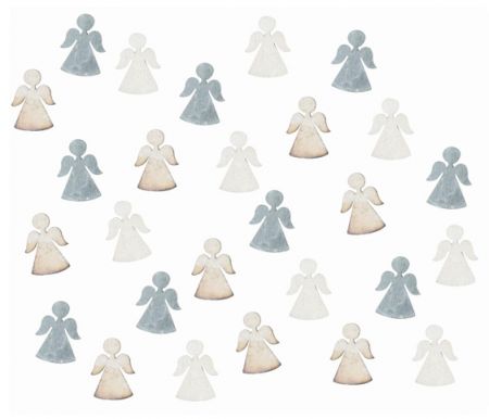 Dekorace vánoční dřevěná - andílci 2cm, 24ks