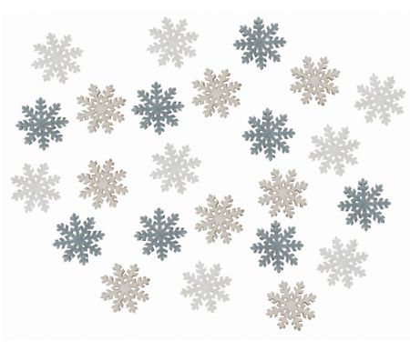 Dekorace vánoční dřevěná - vločky šedé 2cm, 24 ks