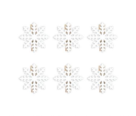 Kolíček vánoční - vločky 4cm, 6ks