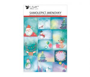 Samolepicí jmenovky na dárky kreslené, 24ks