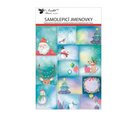 Samolepicí jmenovky na dárky kreslené, 24ks