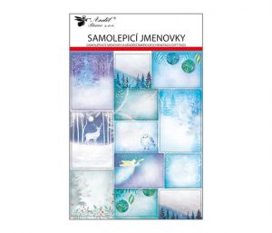 Samolepicí jmenovky na dárky kreslené, 24ks mix 2