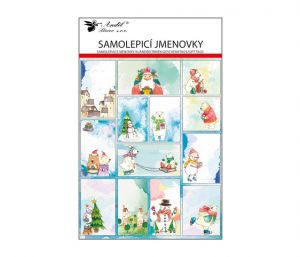 Samolepicí jmenovky na dárky kreslené, 26ks