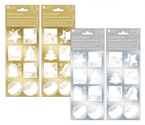 Samolepicí jmenovky na dárky lesklé, 8ks mix