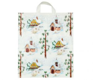 Taška vánoční 40 x 46cm - Zimní kaplička