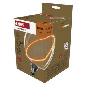 EMOS LED žárovka DECO G130SRA / E27 / 4 W (22 W) / 220 lm / flame