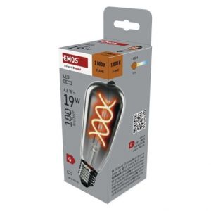 EMOS LED žárovka DECO SMOKED ST64 / E27 / 4,5 W (19 W) / 180 lm / flame