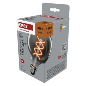 EMOS LED žárovka DECO SMOKED G95 / E27 / 4,5 W (19 W) / 180 lm / flame
