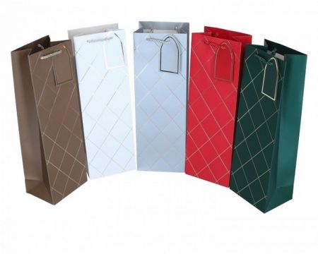 Dárková papírová taška  na láhev 38cm/11cm/11cm 